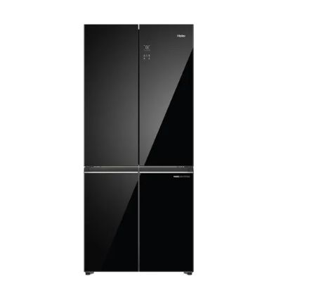 Haier 520 Litres 3 Star Convertible 4 Door Side by Side  Wi-Fi Refrigerator  Deo Fresh Technology  Toughened Glass Shelves  Smart Sense AI HRB-600KGU1 Black Glass