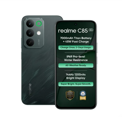 realme C85 5G 6GB RAM 128GB Storage Peacock Green