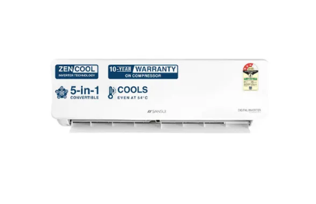 Sansui 1 Ton 3 Star Split AC  Inverter AC  5 in 1 Convertible  Saving Mode  4 Way Swing  Zen Cool  Power Cool JSE123SICFA1 White