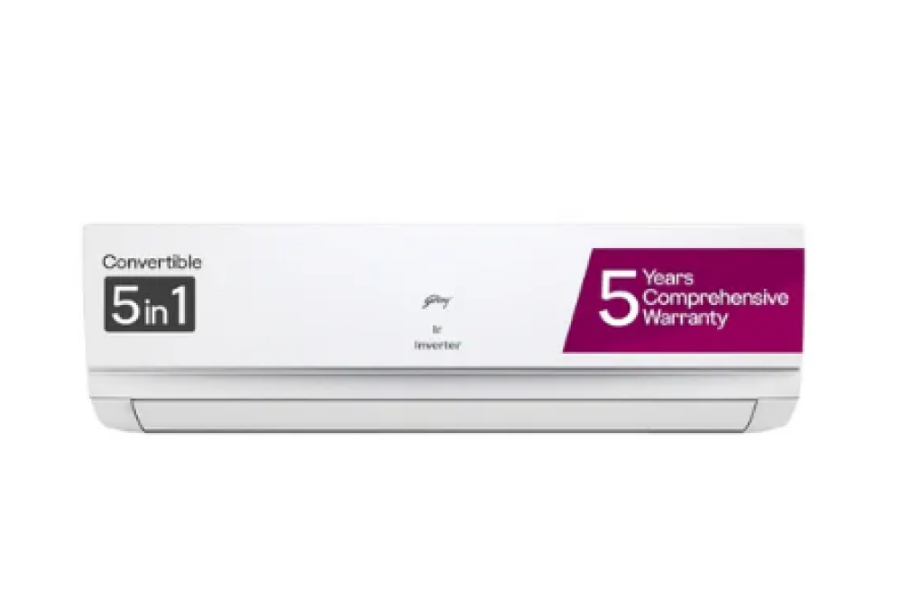 Image of Godrej 1.5 Ton 3 Star | 5-in-1 Convertible Inverter Split AC | Copper | White | 2025 Model (SIC18TTC3-WZQ)