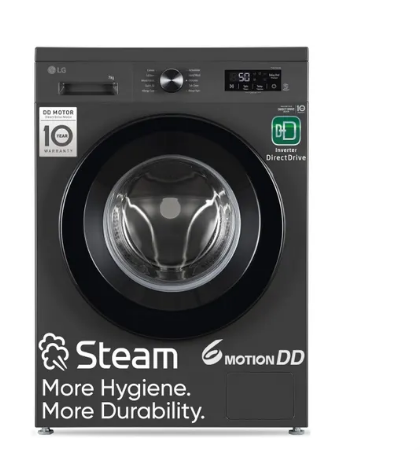 LG 7 Kg 5 Star Fully Automatic Front Load Washing Machine with Inverter Direct Drive  Steam  Touch Control FHB1207Z2M Middle Black