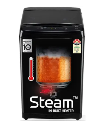 LG 8 Kg 5 Star Fully Automatic Top Load Washing Machine  In-Built Heater  Smart Inverter Technology  TurboDrum T80V4OB1S Onyx Black