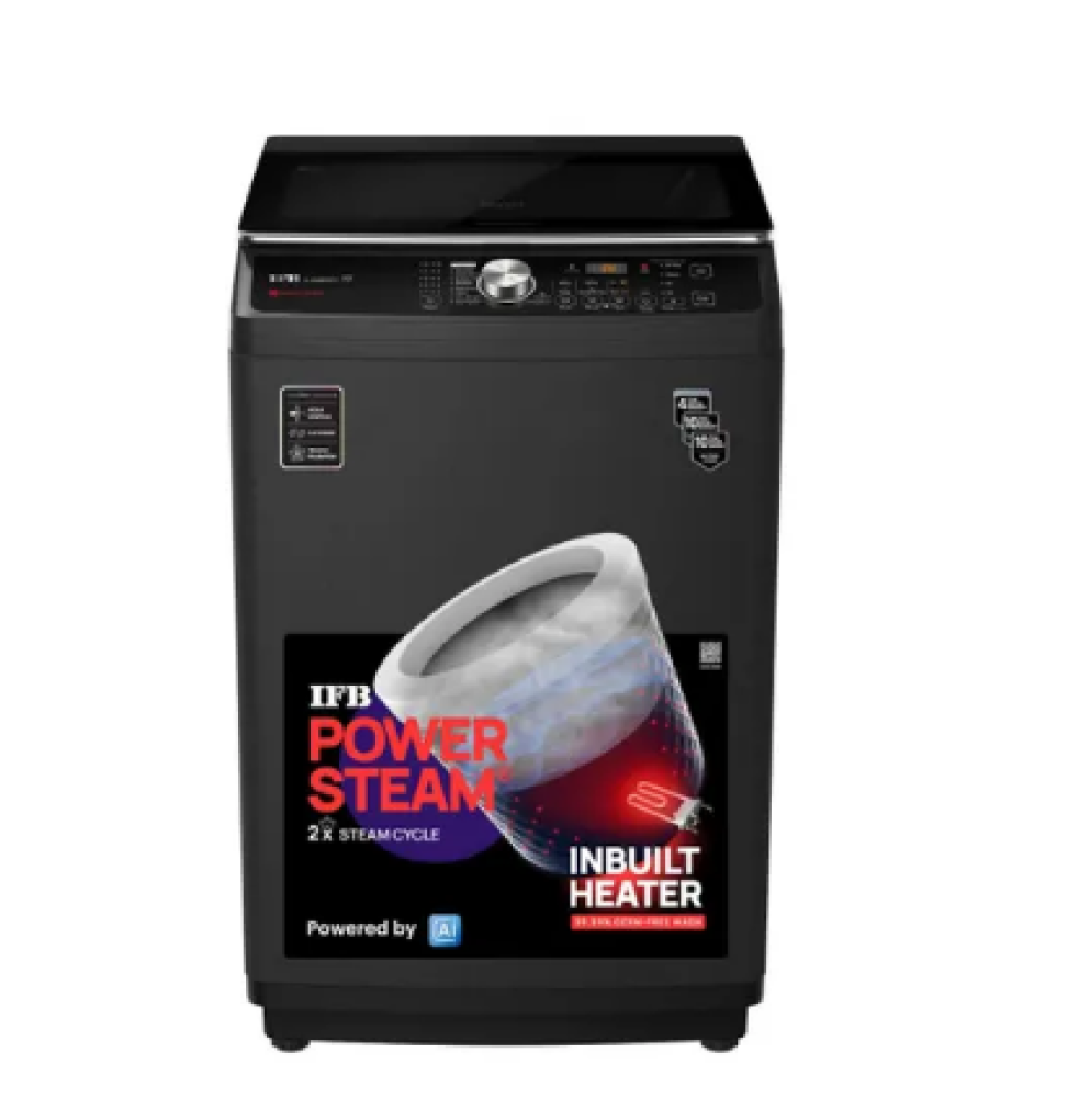 Image of IFB 9 Kg 5 Star Fully Automatic Top Load Washing Machine with Power Steam | Aqua Energie | Triadic Pulsator | Hot Wash (TL900NB2S, Noir Black)