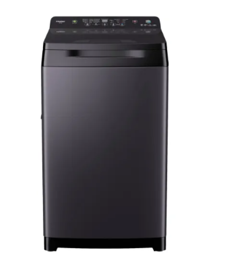 Image of Haier 10.5 Kg 5 Star Fully Automatic Top Load Washing Machine with 9 Wash Programs | Fuzzy Technology | In Built Heater | Child Lock (HWM105-H688BK, Black)