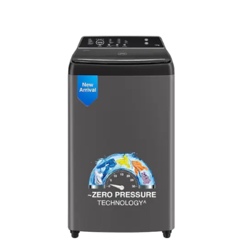 Image of Godrej 8 Kg 5 Star Fully Automatic Top Load Washing Machine | Zero Pressure Technology | 8 Wash Programs | Child Lock (WTEON VLVT 80 5.0 FDTN MTBK, Metallic Black)