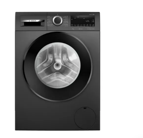 Bosch 9 Kg Fully Automatic Front Load Washing Machine with Steam Care  1400 RPM Spin Speed  AntiWrinkle  LED Display WGA244ZTIN Black Grey