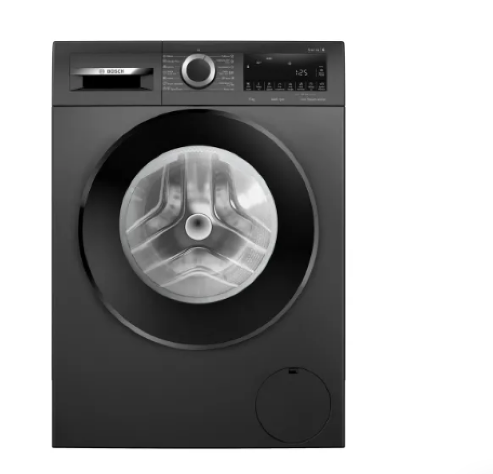Image of Bosch 9 Kg Fully Automatic Front Load Washing Machine with Steam Care | 1400 RPM Spin Speed | AntiWrinkle | LED Display (WGA244ZTIN, Black Grey)