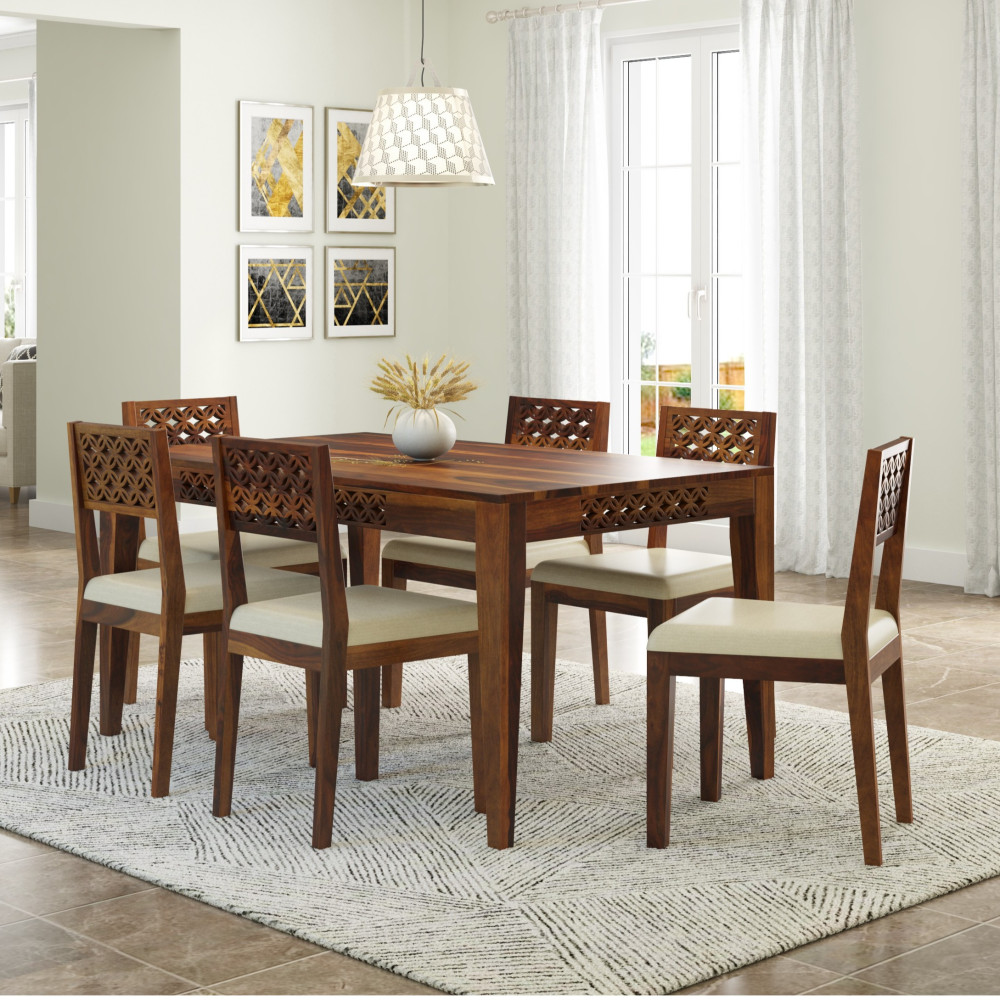 Image of Sheesham Wood 6 Seater Dining Set