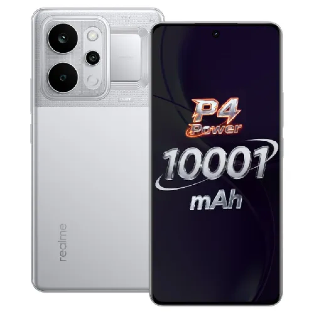 Image of realme P4 Power 5G (12GB RAM, 256GB Storage) | MediaTek Dimensity 7400 | 10001mAh Battery | All-scenario Bypass Charging | TransSilver