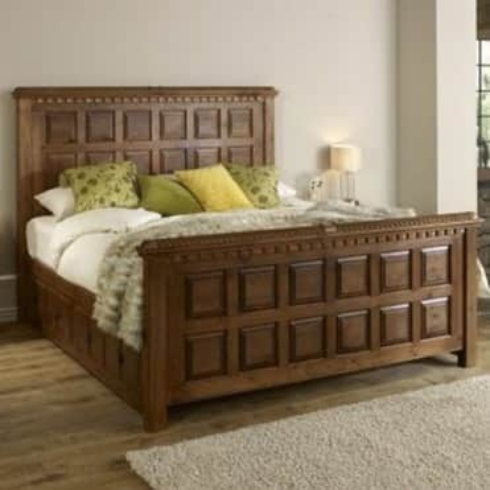 Image of Teakwood King Size Bed with Storage