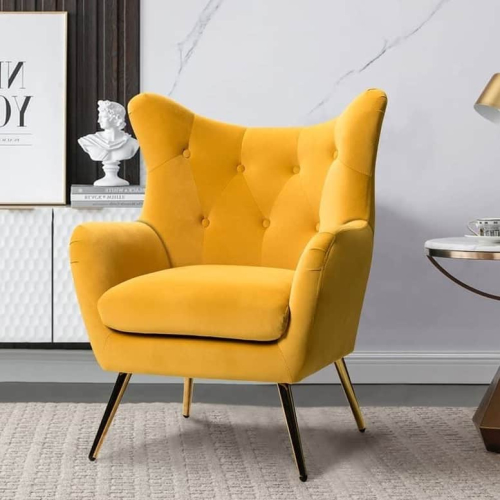 Image of Tokyo Wing Chair In Yellow Color