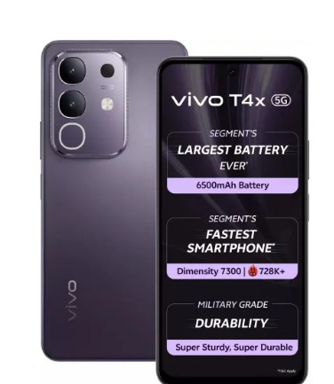 Vivo T4X 5G 6GB RAM 128GB Storage Pronto Purple