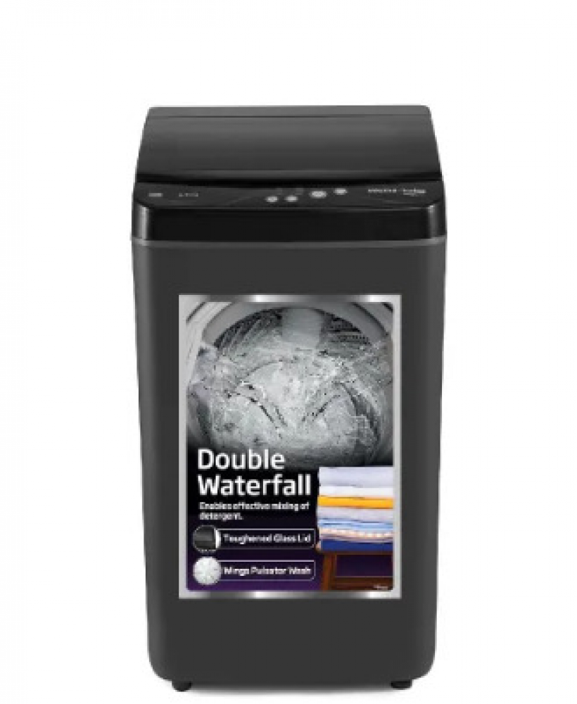 Image of Voltas Beko 6 KG Fully Automatic Top Load Washing Machine | 4 Wash Programs | Toughened Glass Lid | Lint Filter | Rat Mesh | Buzzer (WTL6004UEA, Grey)