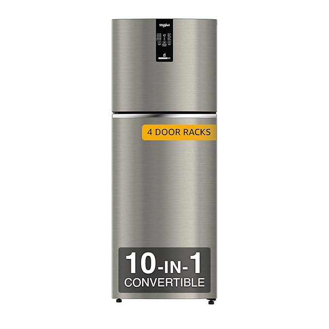 Whirlpool Double Door Refrigerator 235 Litres Convertible 2 Star Inverter TL IFPRO INV CNV 278 Artemis Steel