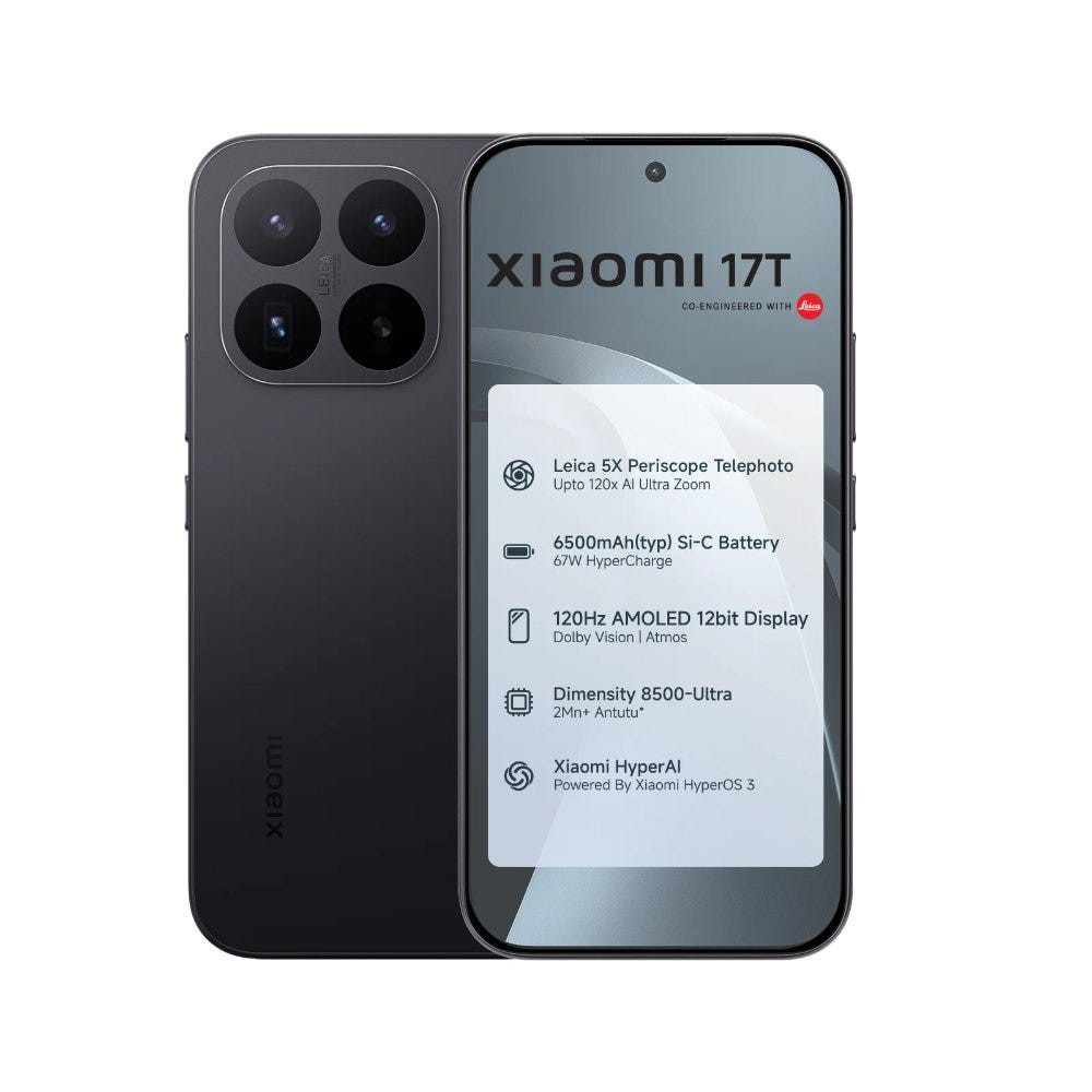 Image of Xiaomi 17T 5G (Black, 12GB RAM, 512GB)