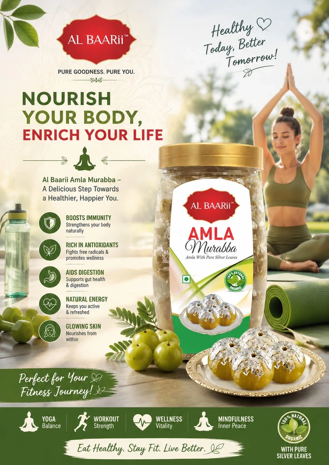 AL BAARii AMLA MURABBA WITH PURE SILVER LEAVES