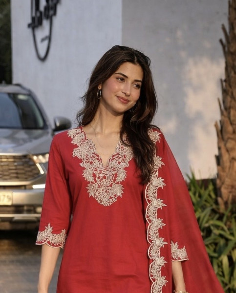 Pure cotton embroidered kurta set