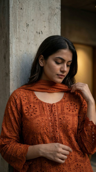 Pure cotton hakoba kurta set