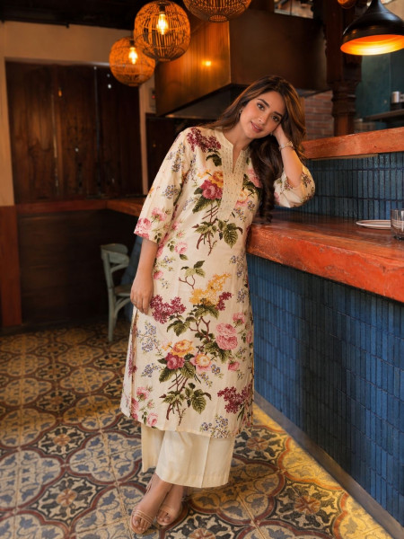 Cotton kurta paired with pants