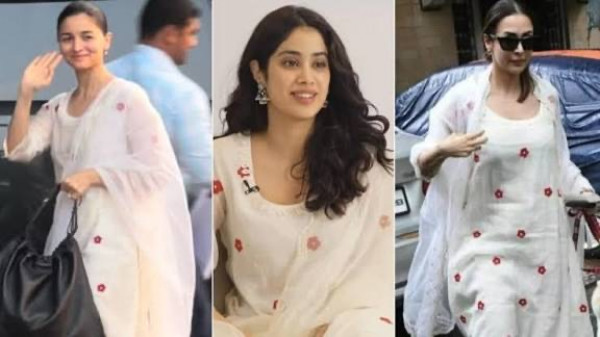 Celebrity inspired Mul silk kurta set