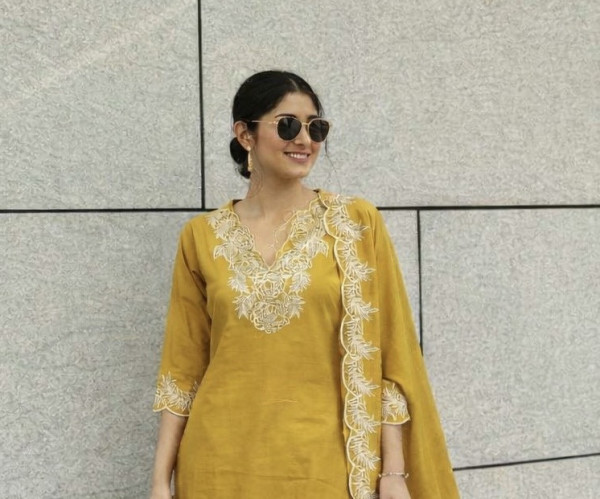 Pure cotton embroidered kurta set