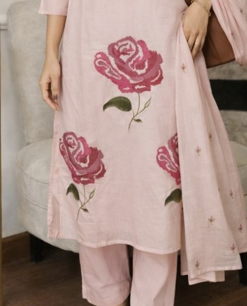 Pure cotton cross stitch kurta set