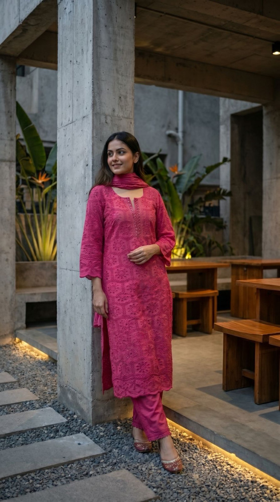Image of Pure cotton hakoba kurta set