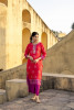 Muslin bandhani kurta paired with palazzo