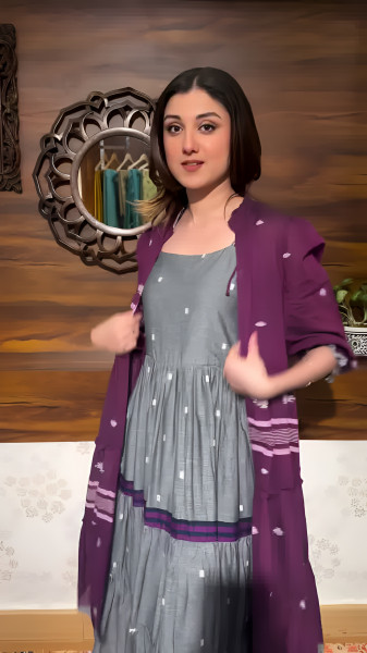 Jamdani Dress with overlay