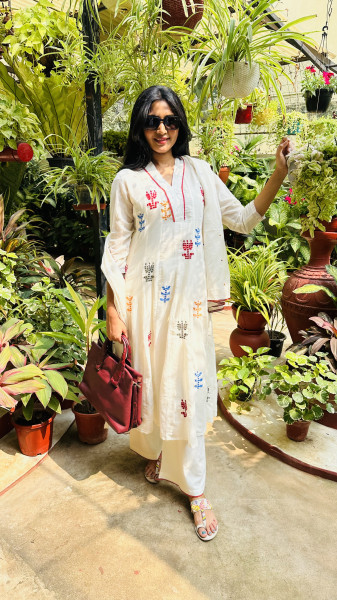 Mul Cotton embroidered kurta set