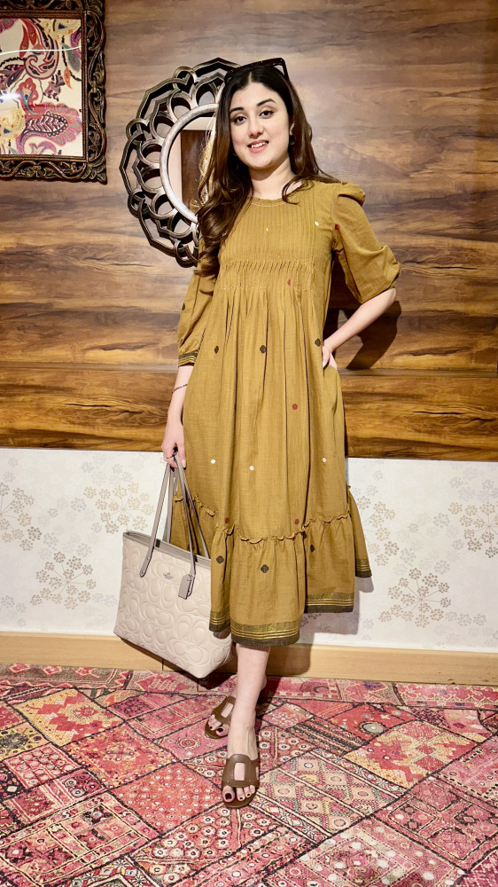 Image of Mul Cotton Jamdani Dress