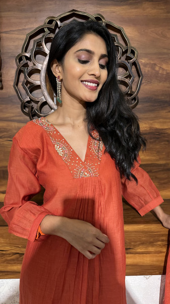 Pure Mul chanderi kurta set