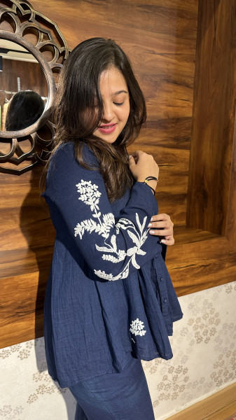 Mul Cotton embroidered Co-ord set