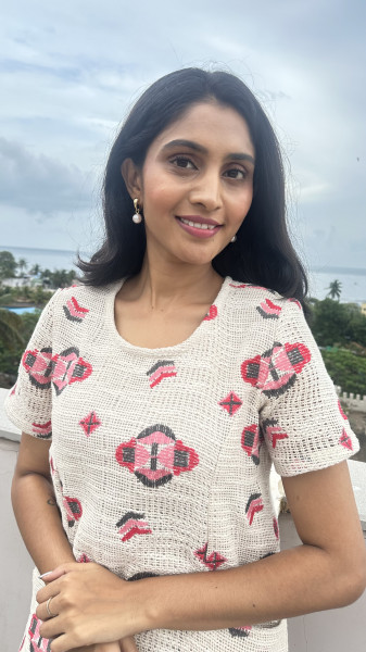 Cotton Jute embroidered Dress