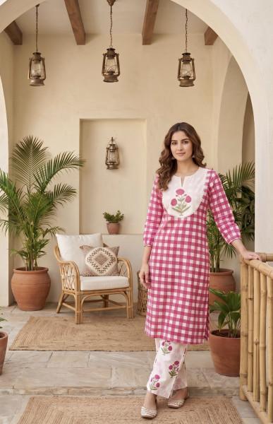 Pure cotton kurta paired with pants