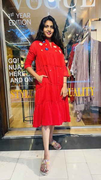 Mul Cotton embroidered Dress