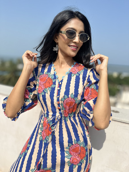 Pure cotton block print Dress