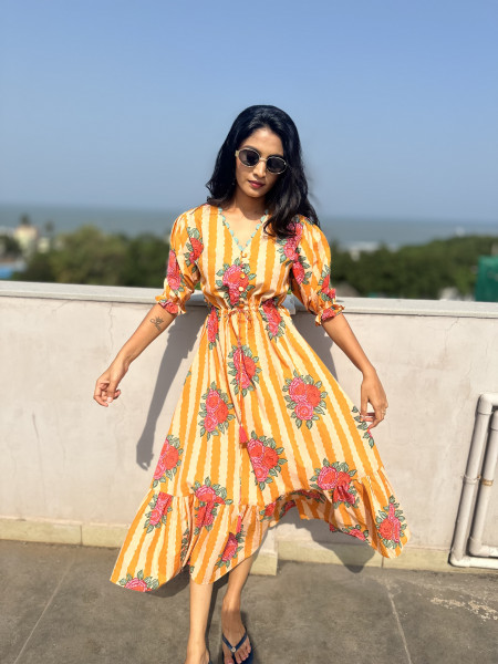 Pure cotton block print Dress
