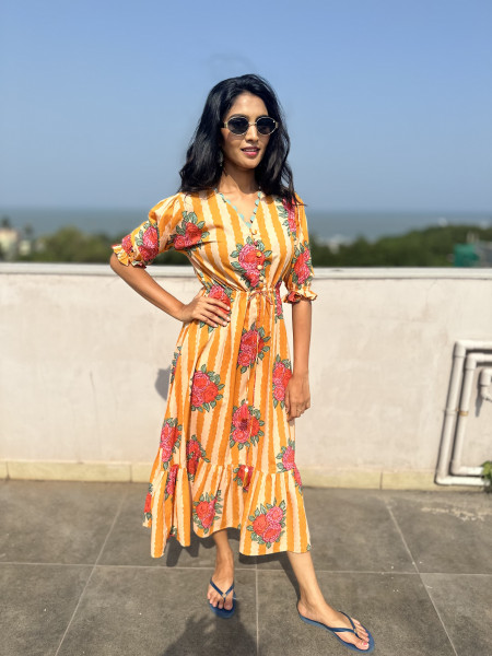 Pure cotton block print Dress
