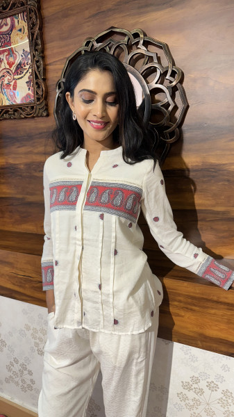 Mul cotton Jamdani co-ord set