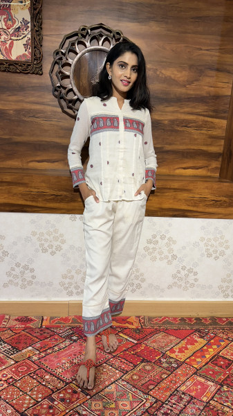 Mul cotton Jamdani co-ord set
