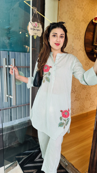 Pure cotton appliqué coord set