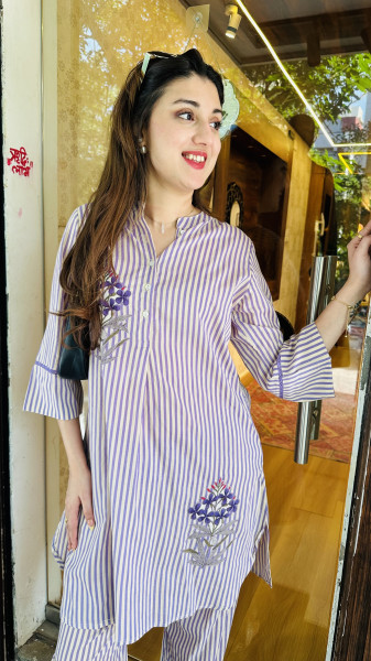 Pure cotton appliqué coord set