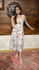 Soft linen fit and flare Dress with 3/4 sleeves
