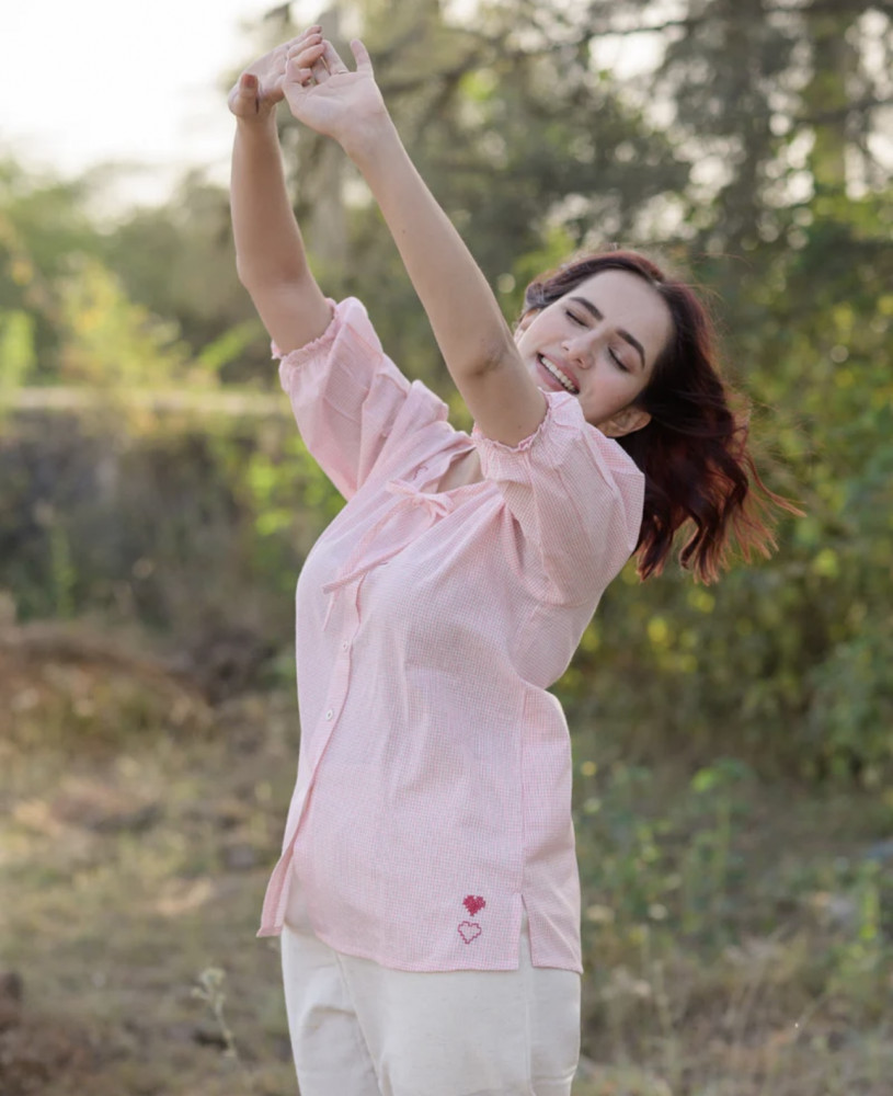 Image of Pure cotton gingham top