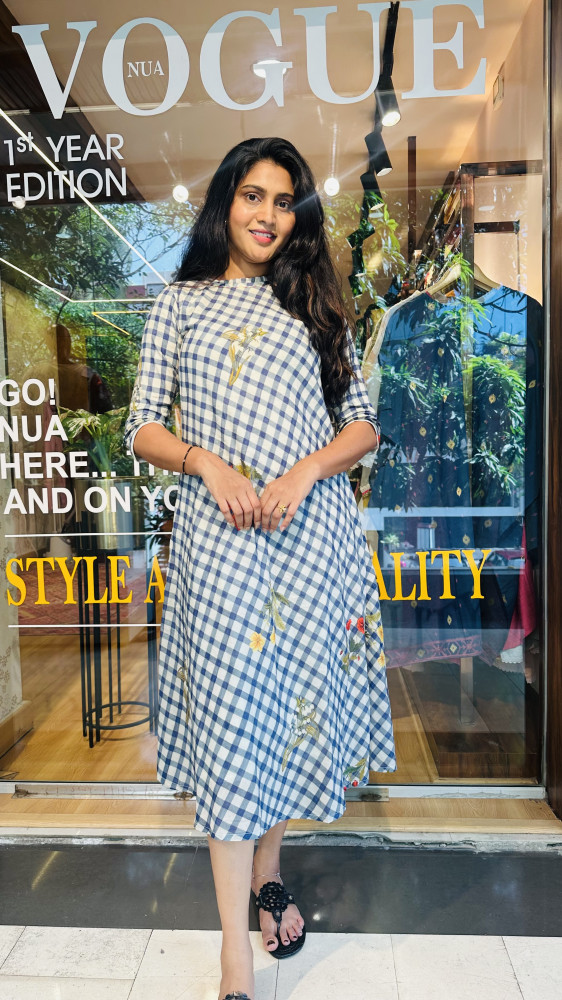 Image of Mul Cotton checkered Dress