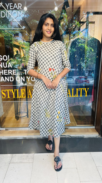 Mul Cotton checkered Dress