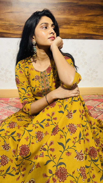 Cotton Kalamkari skirt paired with tunic