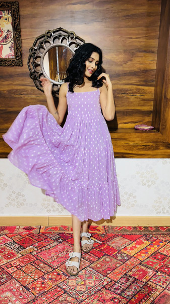 Mul Cotton Weaved spaghetti Dress