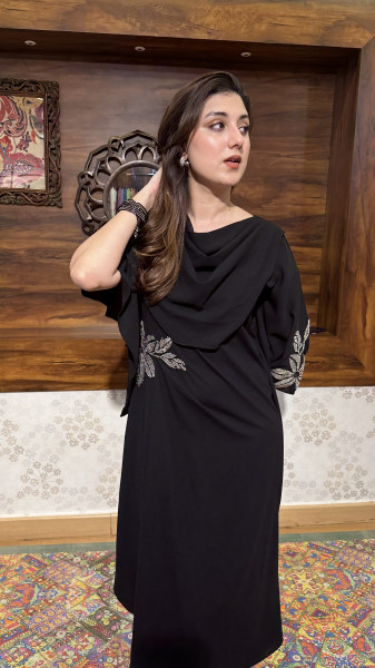 Flowy premium cowl Dress with hand work